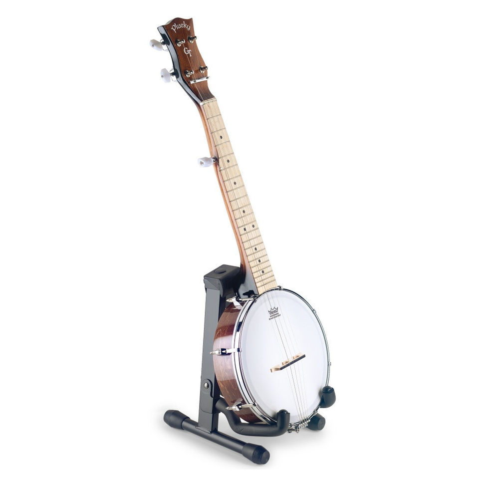 Image of Stagg Foldable A Stand with banjolele front view