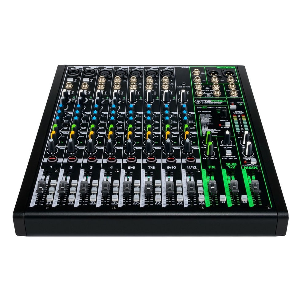 Image of Mackie ProFX12v3 12-Channel Mixer with USB top view at slight front angle