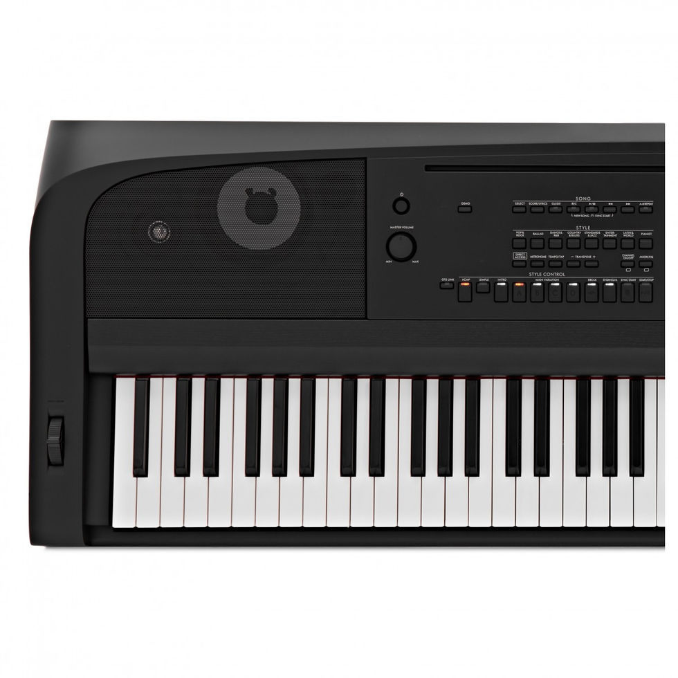 Image of Yamaha DGX-670 Digital Piano - Black top view of left side detail