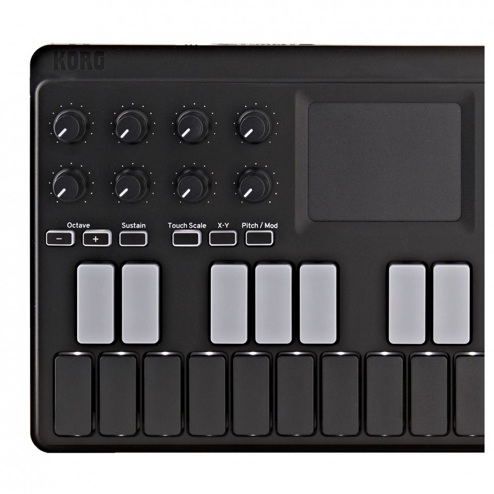 Image of Korg nanoKEY Studio MIDI Controller Keyboard top view detail of left side