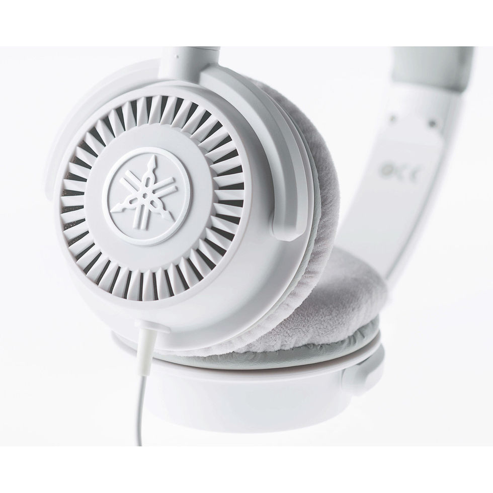 Image of Yamaha HPH-150 Open-Ear Headphones - White side folded view