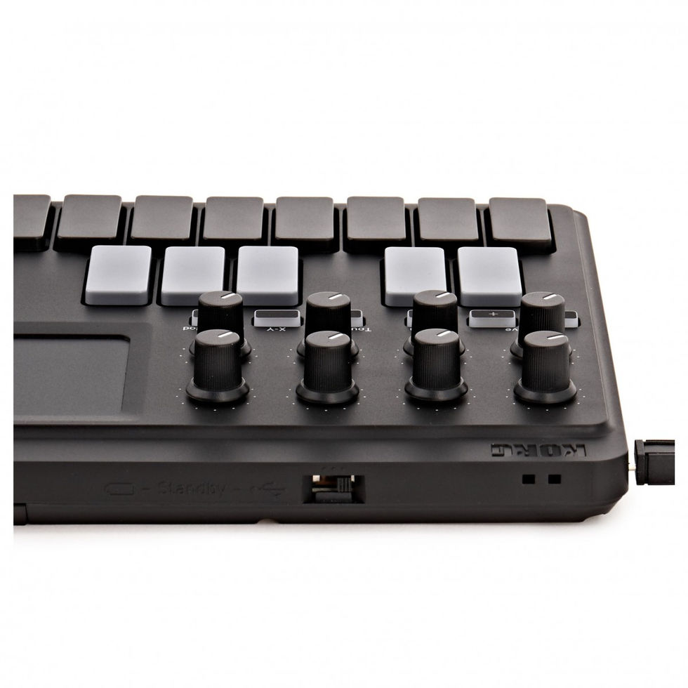 Image of Korg nanoKEY Studio MIDI Controller Keyboard back angled view of right side