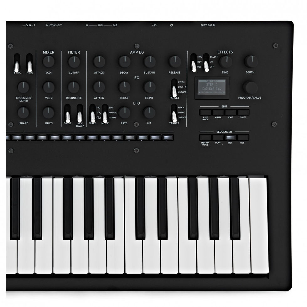 Image of Korg Minilogue XD Synthesizer top right side detailed view