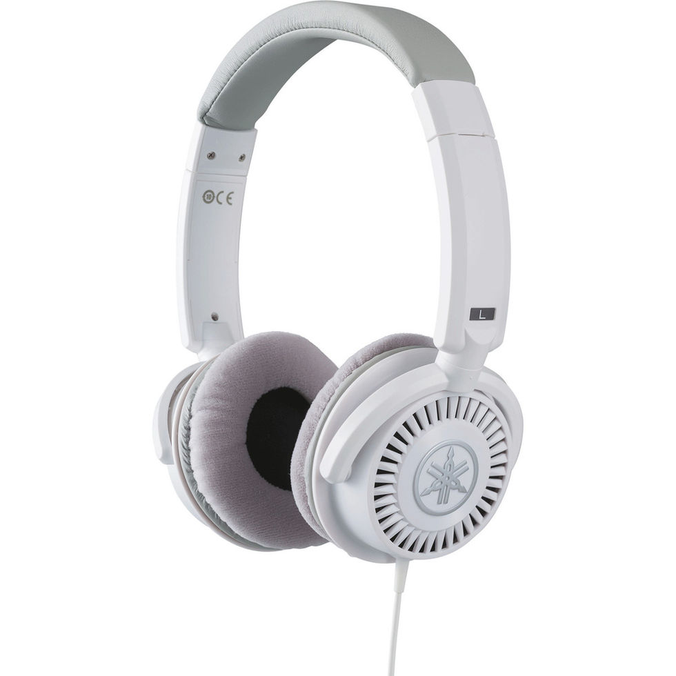 Image of Yamaha HPH-150 Open-Ear Headphones - White side angled view