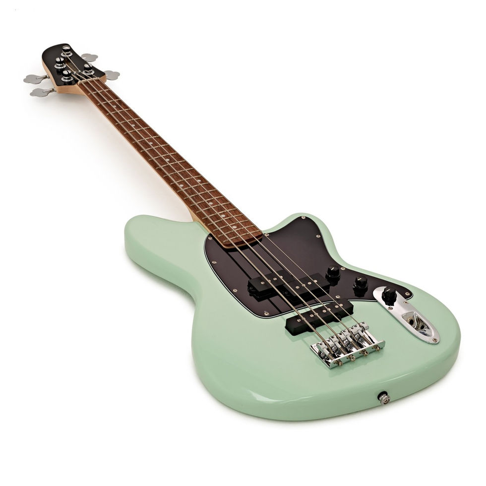 Front angled view of Ibanez TMB30 Talman Bass - Mint Green