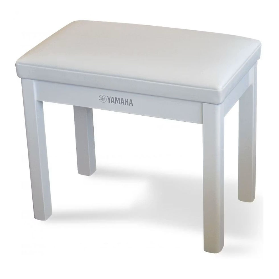 Image of Yamaha GTB Piano Bench - Polished White front angled view