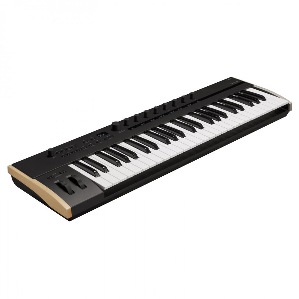 Image of Korg Keystage 49 Polytouch MIDI Keyboard top angled view at left angle