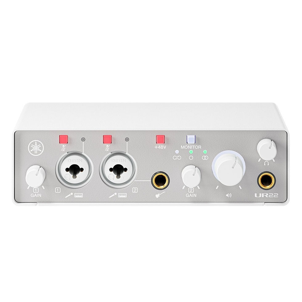 Image of Yamaha UR22 MK3 Audio Interface Recording and Streaming – White front angled view