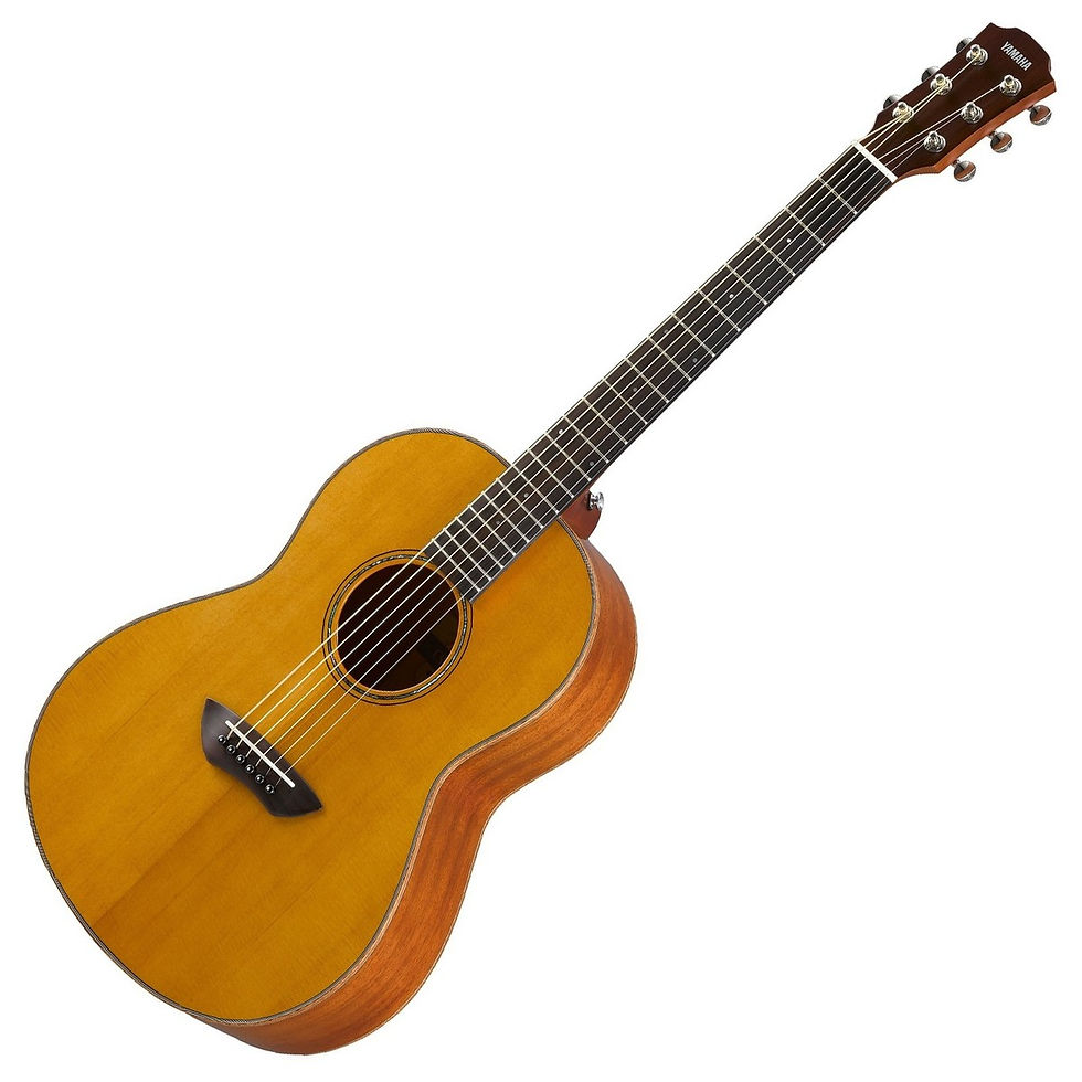 Image of Yamaha CSF3M Electro Acoustic Travel Guitar - Vintage Natural front view 45 degrees