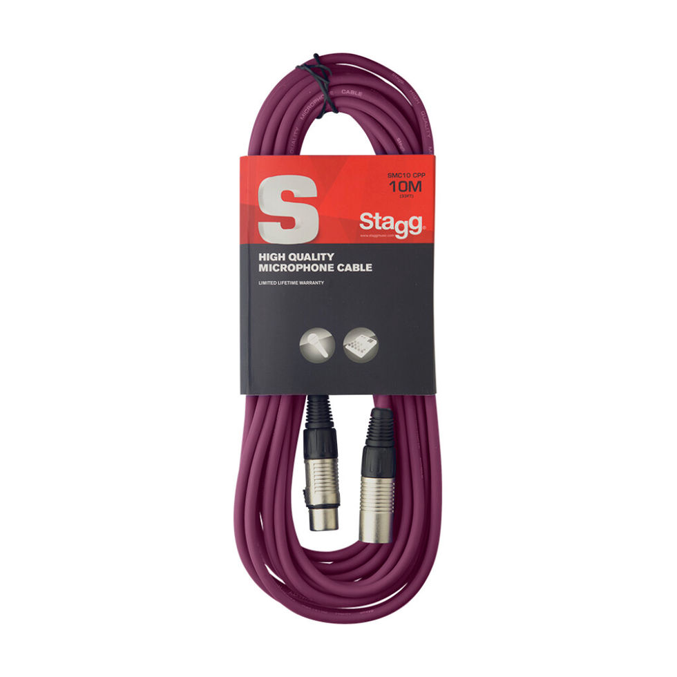Image of Stagg SMC10 CPP XLR Microphone Cable – 10m – Purple front view