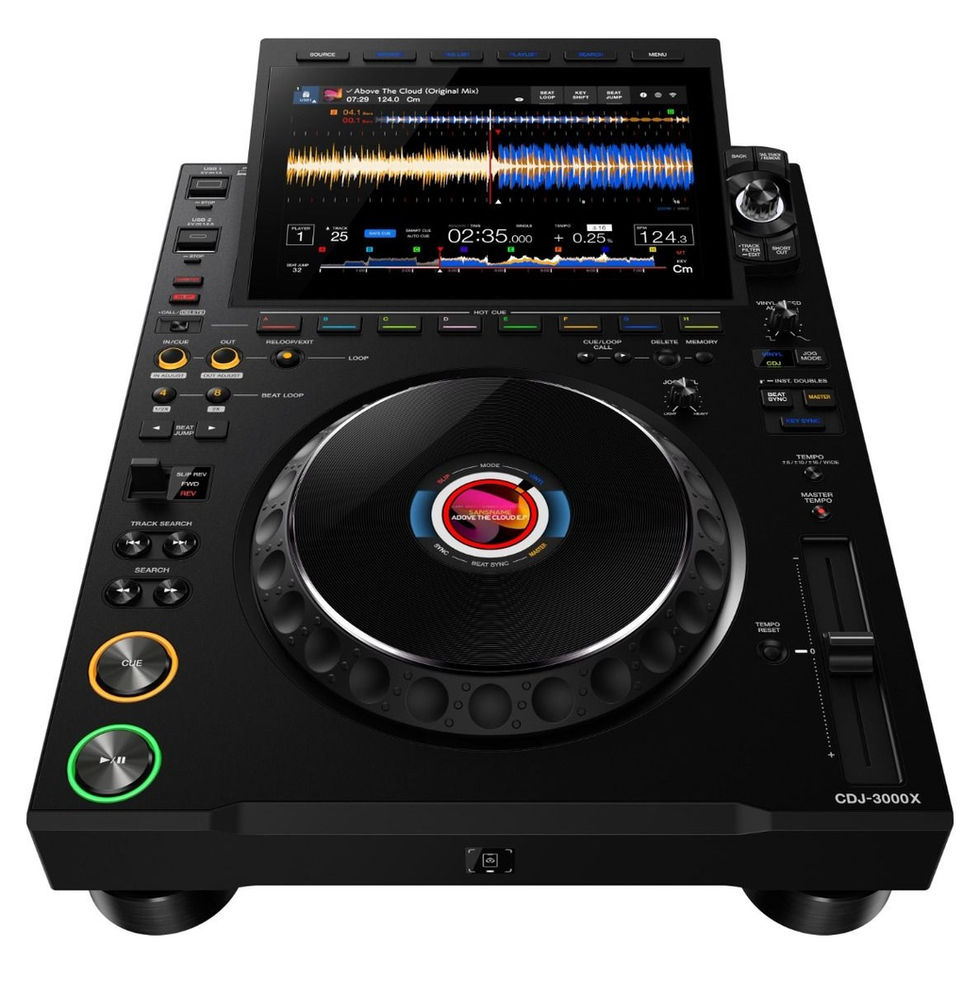 Image of AlphaTheta CDJ-3000X Professional DJ CDJ top view at front angle