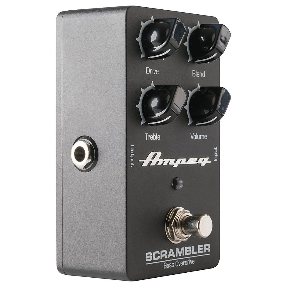 Image of Ampeg Scrambler Bass Overdrive Pedal side and top view