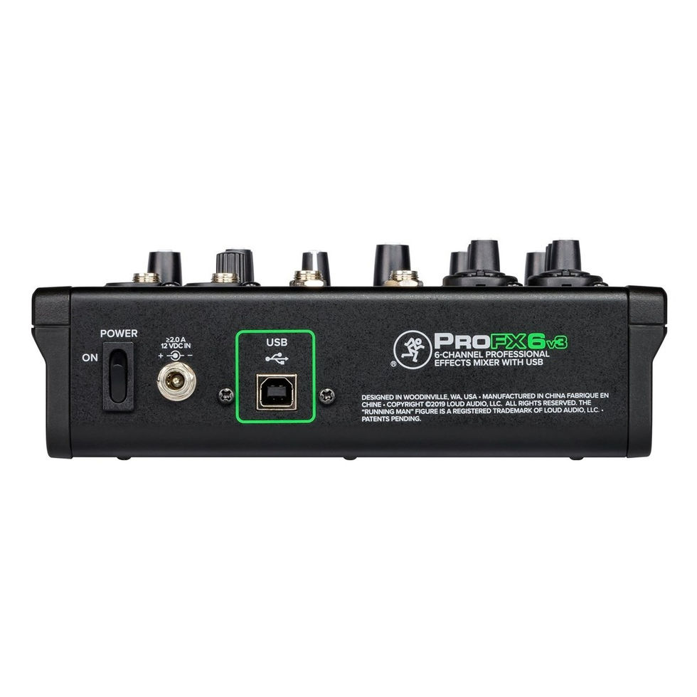 Image of Mackie ProFX6v3 6-Channel Mixer with USB back view