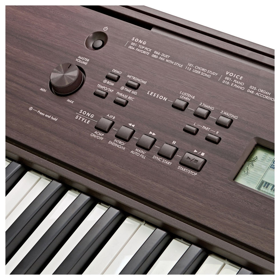 Image of Yamaha PSR-E360 Portable Keyboard - Dark Walnut top detailed view