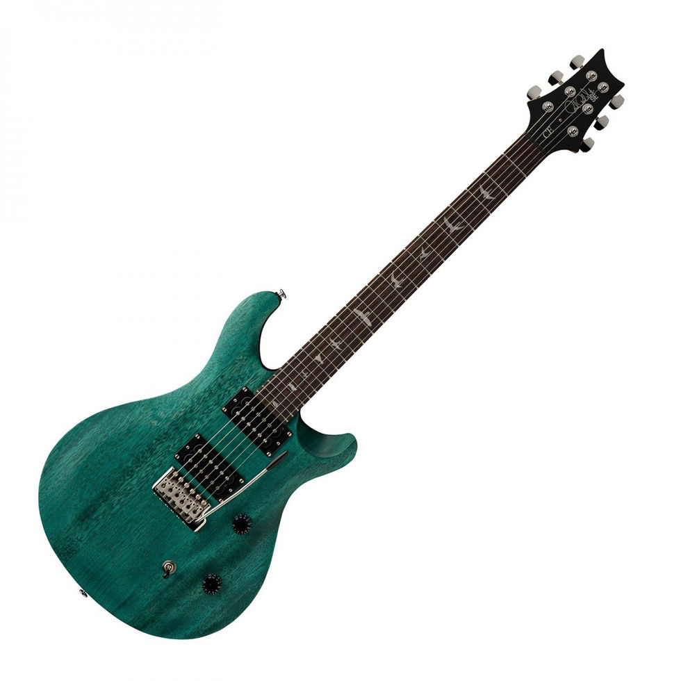 Image of PRS SE CE24 Standard Electric Guitar - Satin Turquoise front view at 45 degrees