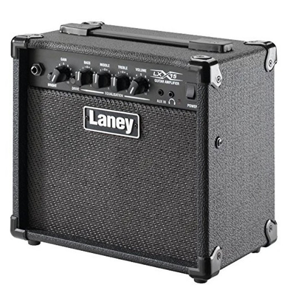 Image of Laney LX15 15W Guitar Combo Amp front view at angle