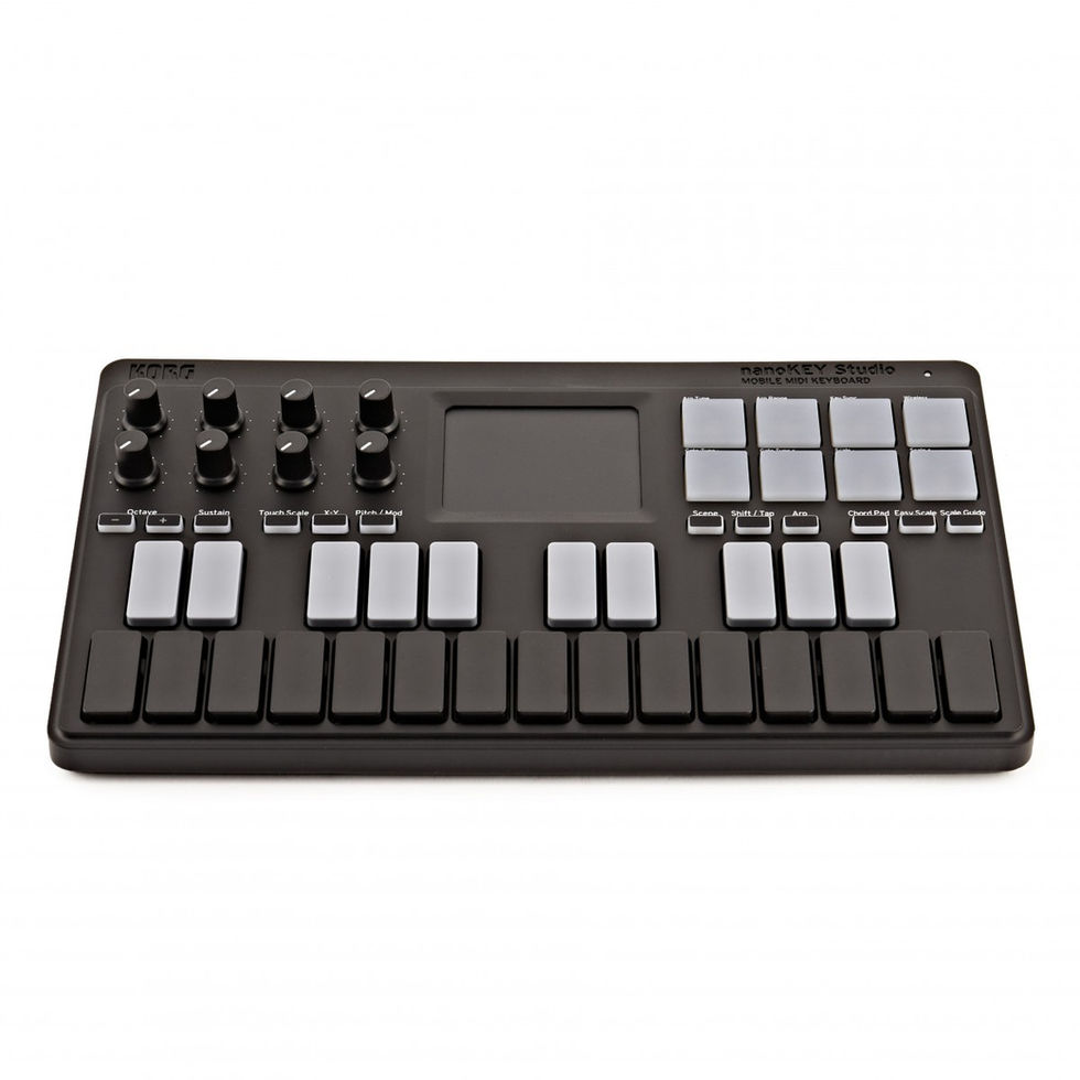 Image of Korg nanoKEY Studio MIDI Controller Keyboard front angled view