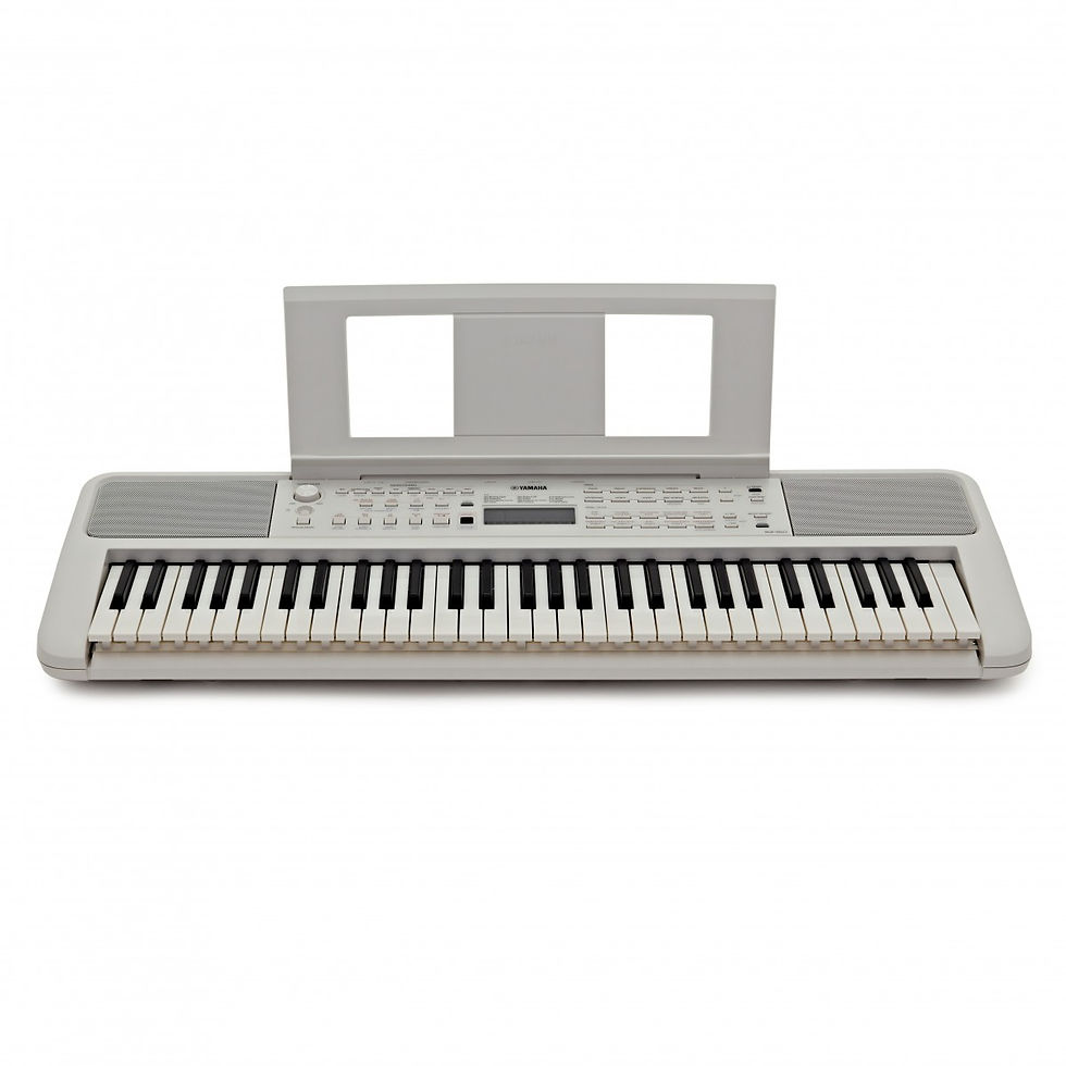 Image of Yamaha EZ-310 61 Key Lighting Keyboard front angled view with music stand