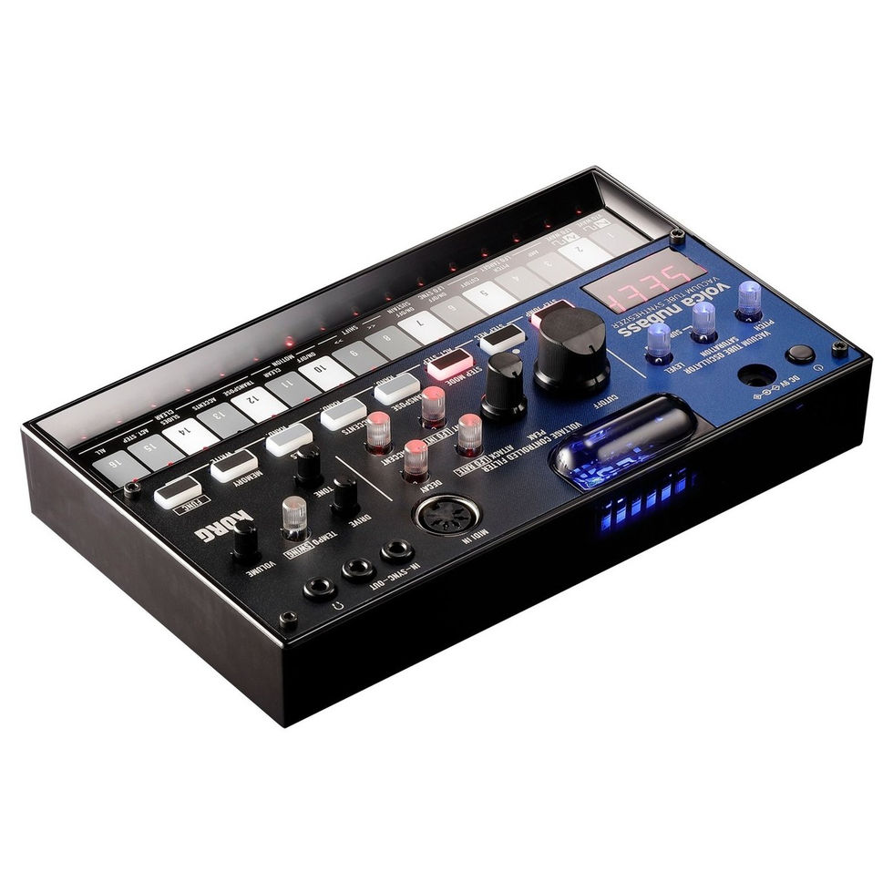 Image of Korg Volca Nubass Vacuum Tube Synth top view slight left angle