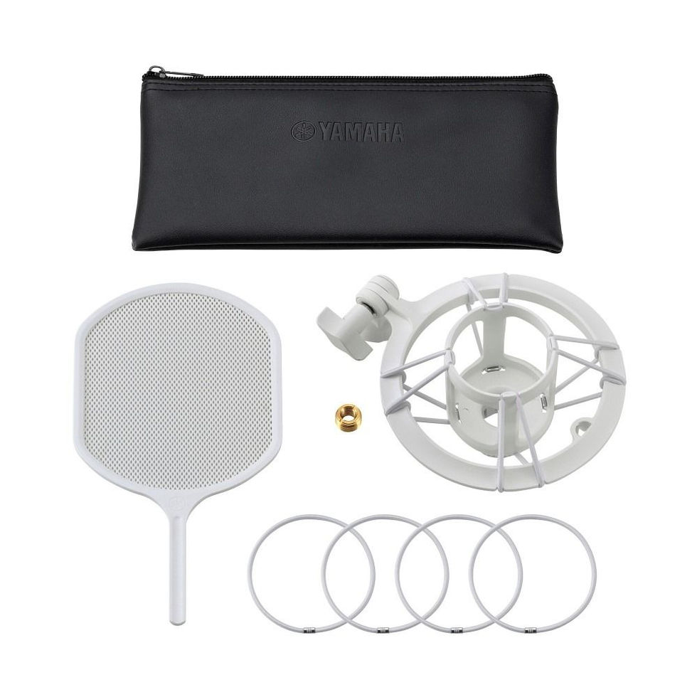 Image of Yamaha YCM705 Large Diaphragm Condenser Microphone accessories laid out