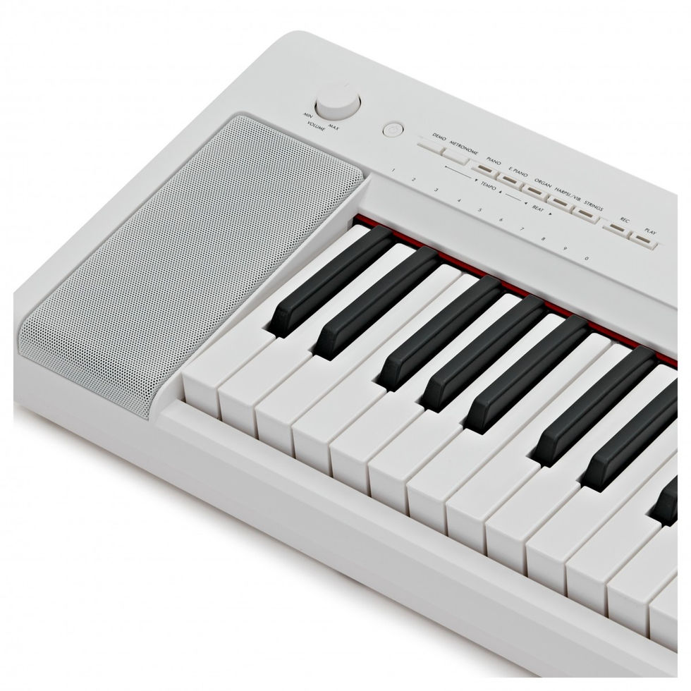 Image of Yamaha Piaggero NP15 Portable Keyboard - White top left side view