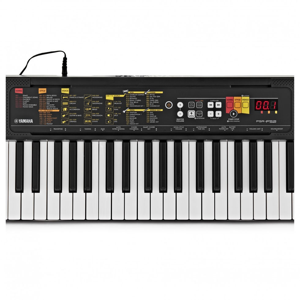 Image of Yamaha PSR F52 Portable Keyboard top view close up
