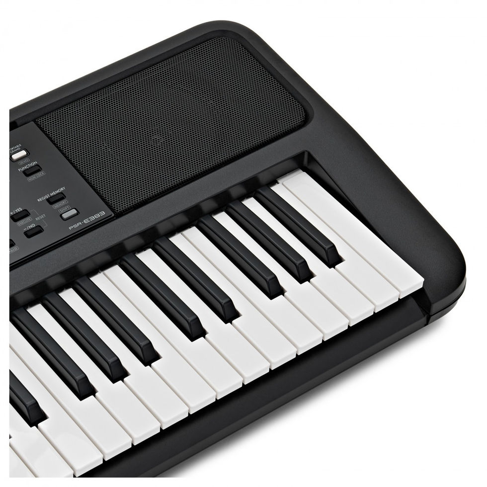 Image of Yamaha PSR E383 Portable Keyboard - Black top right view