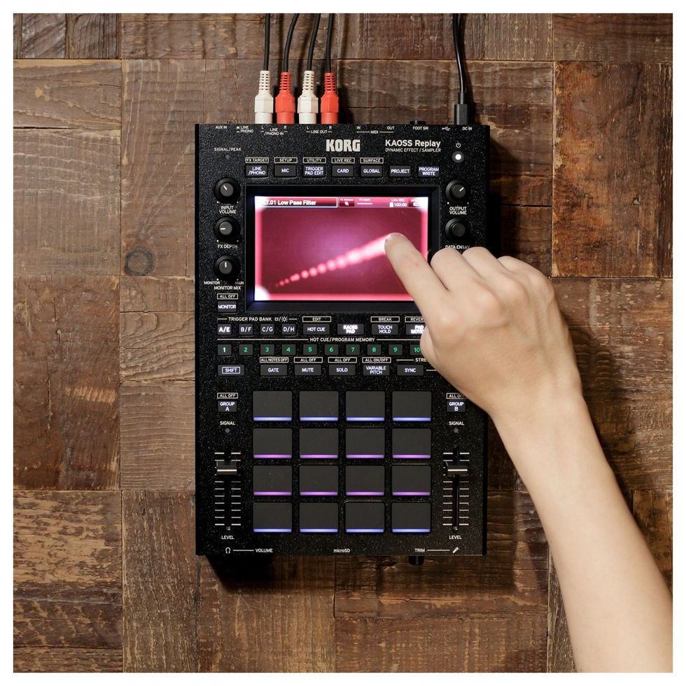 Image of Korg KAOSS Replay top view being used