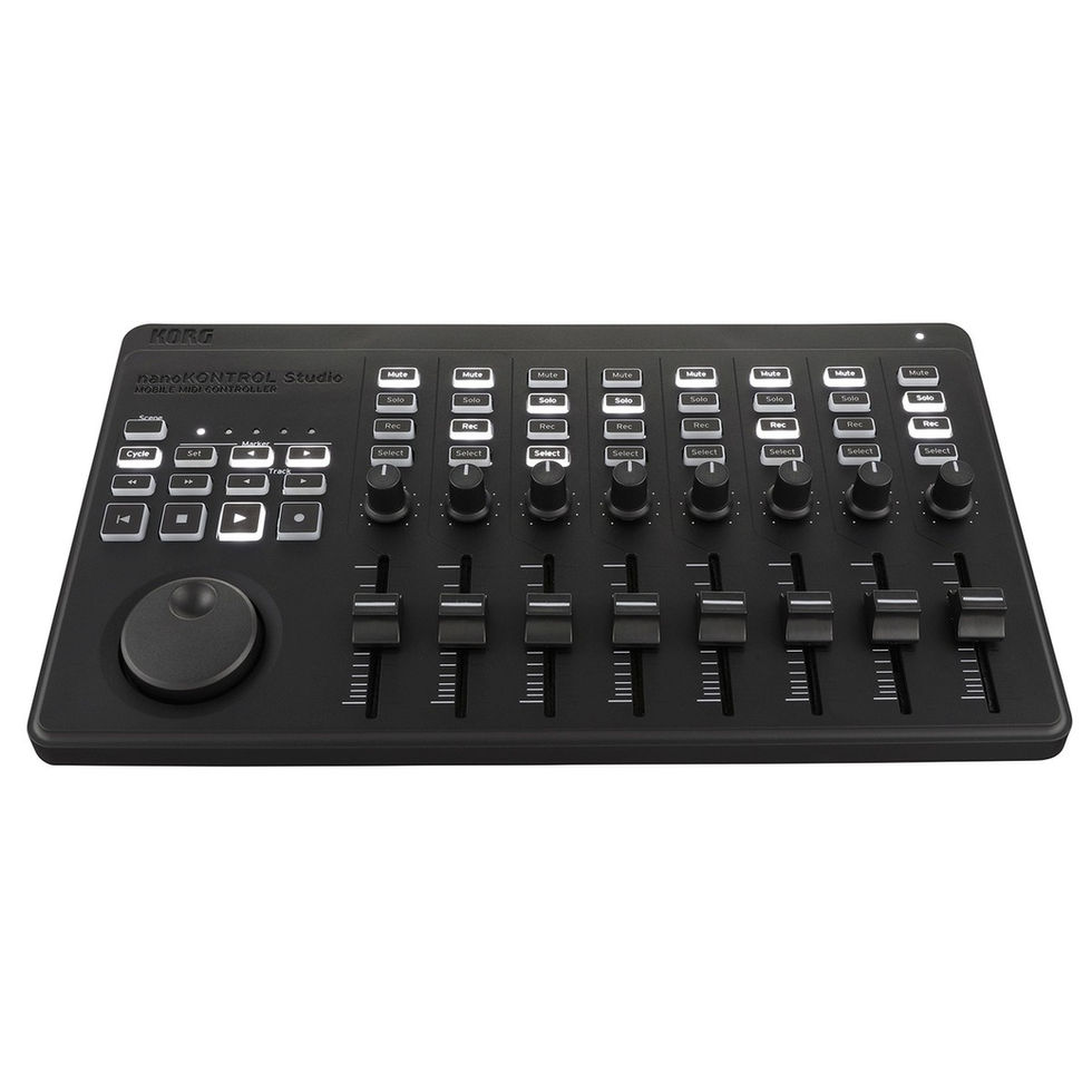 Image of Korg nanoKONTROL Studio MIDI Controller top front angle view