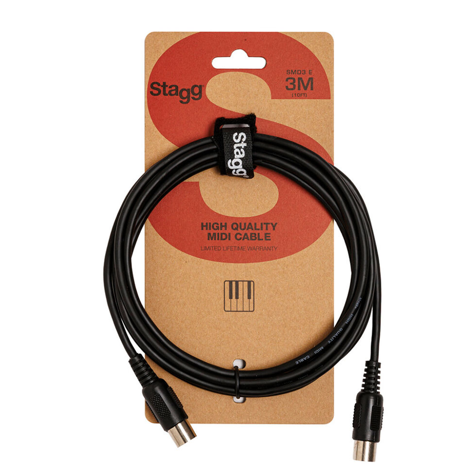 Image of Stagg SMD3 E MIDI Cable - 3m front view