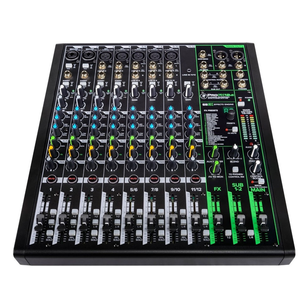 Image of Mackie ProFX12v3 12-Channel Mixer with USB top view at front angle