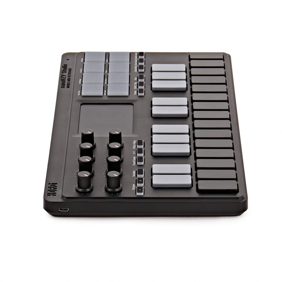 Image of Korg nanoKEY Studio MIDI Controller Keyboard side angled view