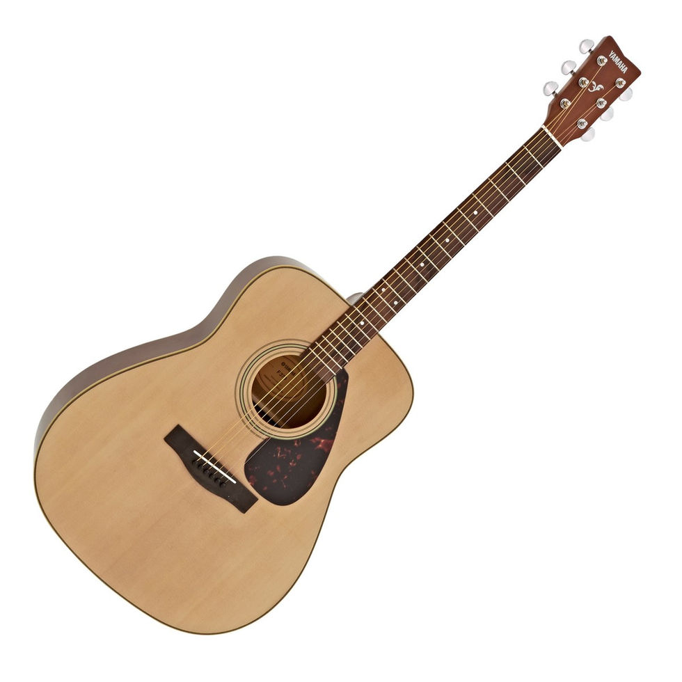 Image of Yamaha F370 Acoustic Guitar - Natural front view at 45 degrees