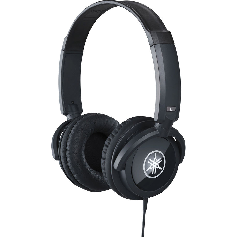 Image of Yamaha HPH-100 Headphones - Black side angled view