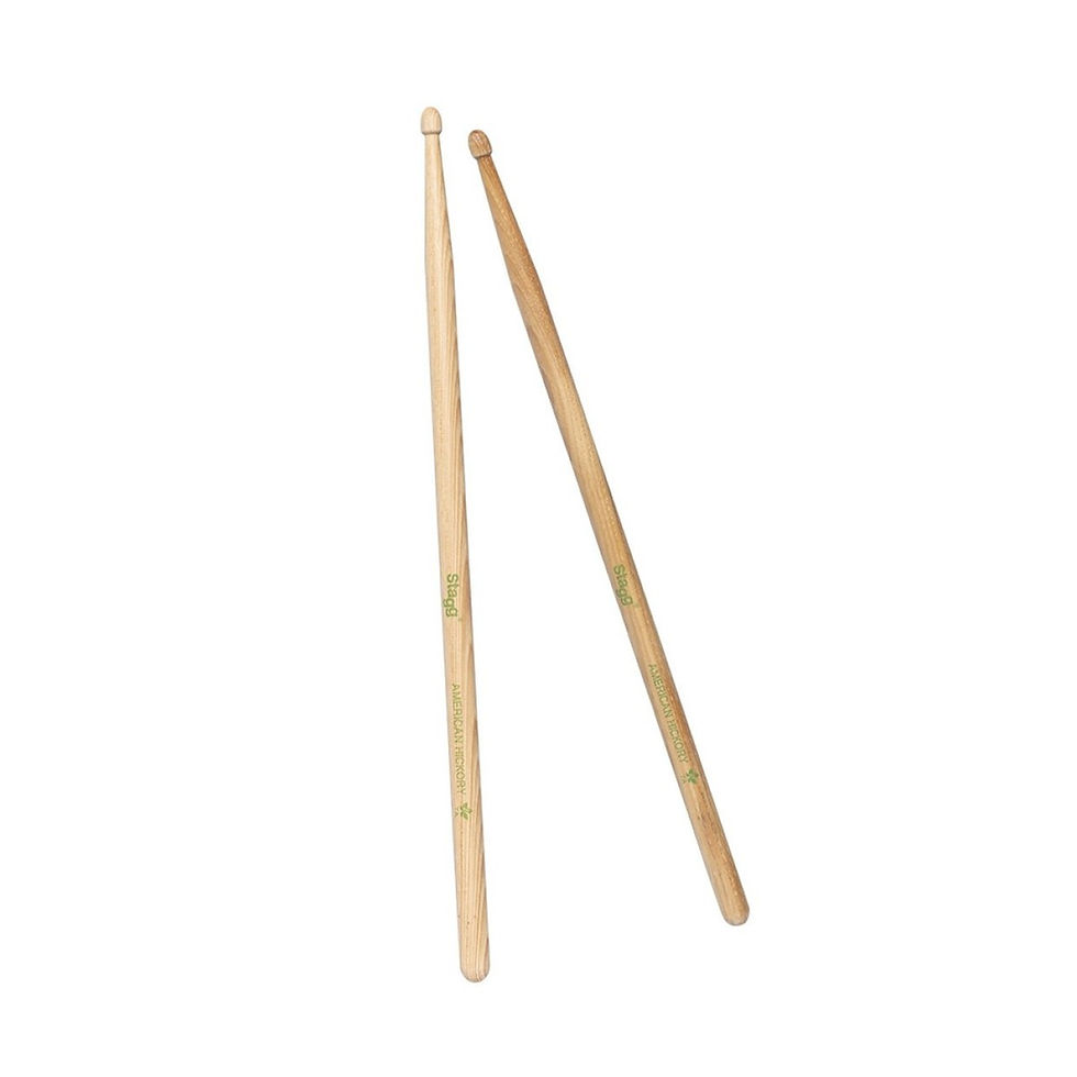 Image of Stagg SHV7A 7A Hickory Drum Sticks - Wood Tip side view pair
