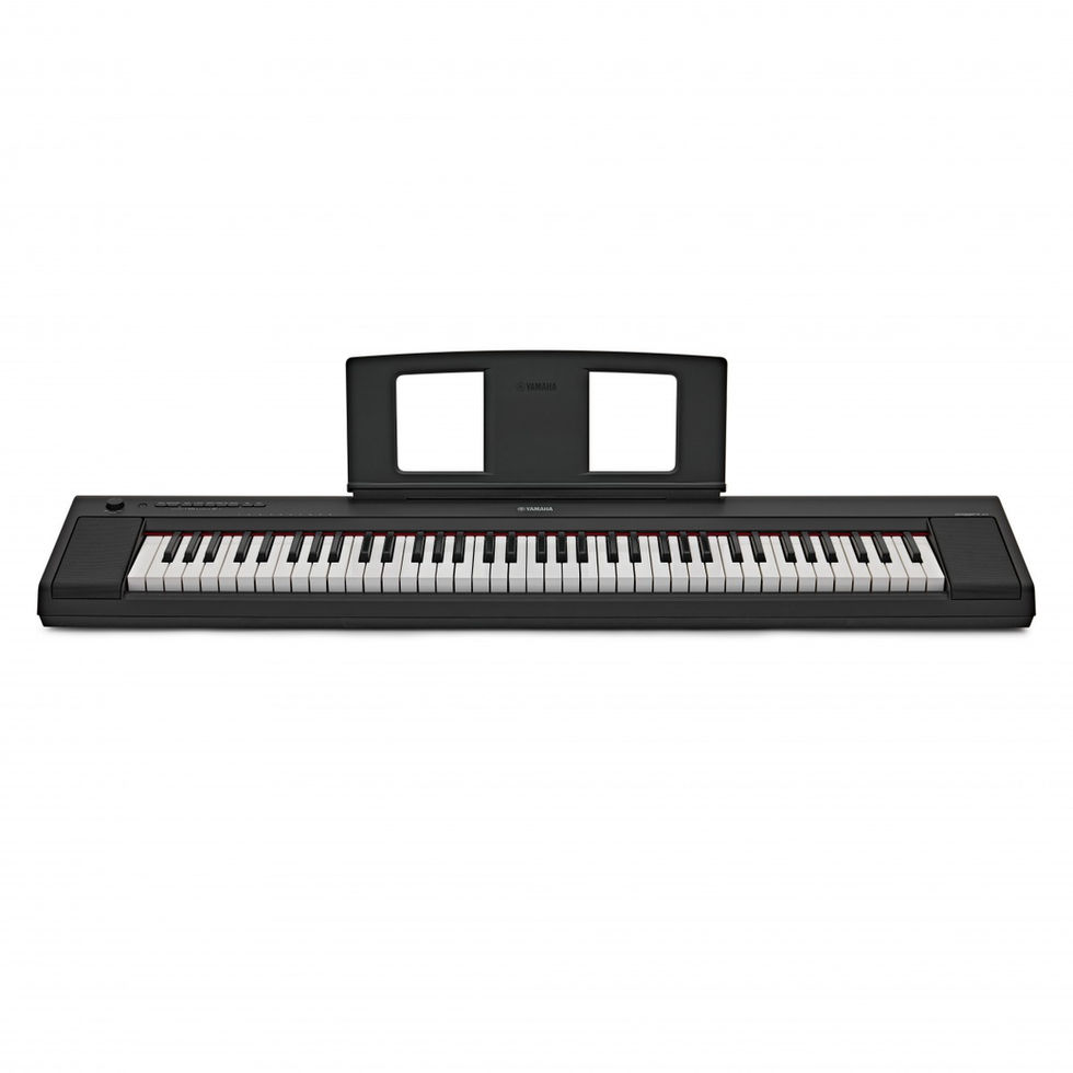 Image of Yamaha Piaggero NP35 Portable Keyboard - Black top front angled view