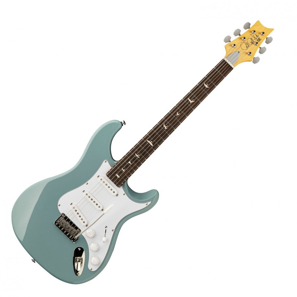 Image of PRS SE Silver Sky Electric Guitar - Stone Blue front view at 45 degrees