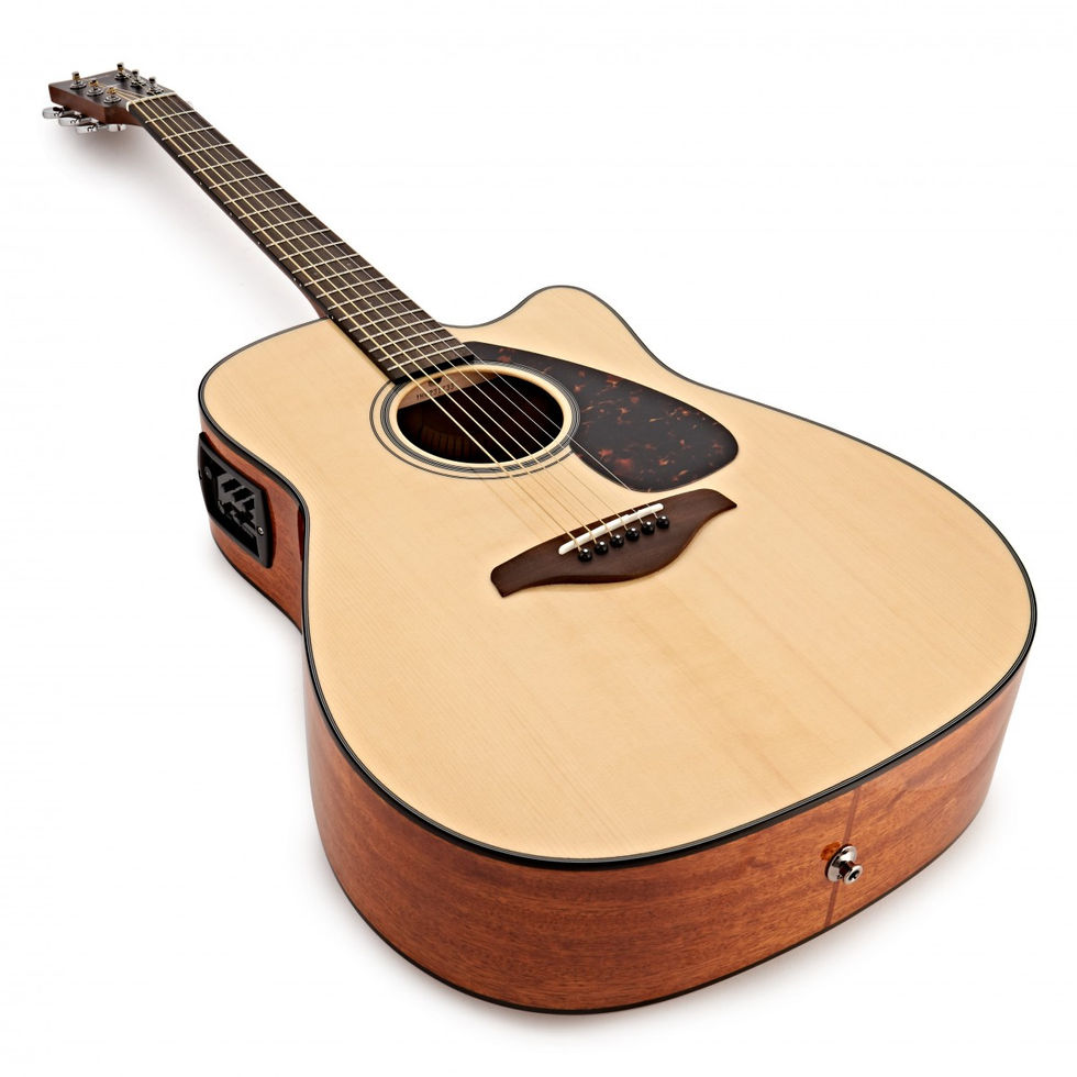 Image of Yamaha FGX800C Mk II Electro-Acoustic Guitar - Natural bottom angled front view