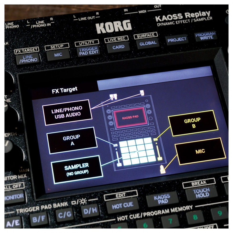 Image of Korg KAOSS Replay top view screen detail