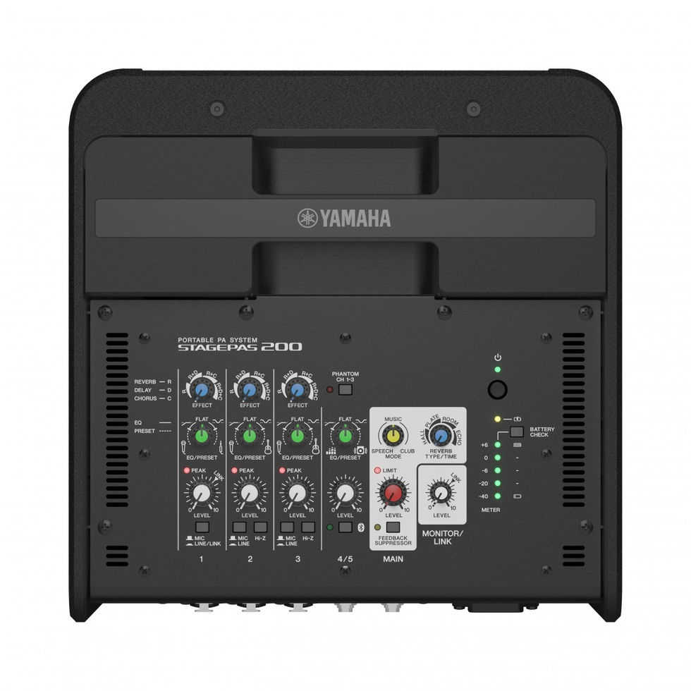 Image of Yamaha Stagepas 200BTR Battery-Powered Portable PA System top view