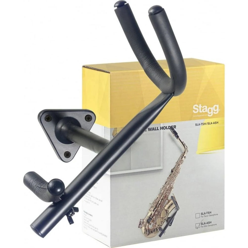 Image of Stagg SLA-ASH Wall Mounted Alto Saxophone Stand and box side view