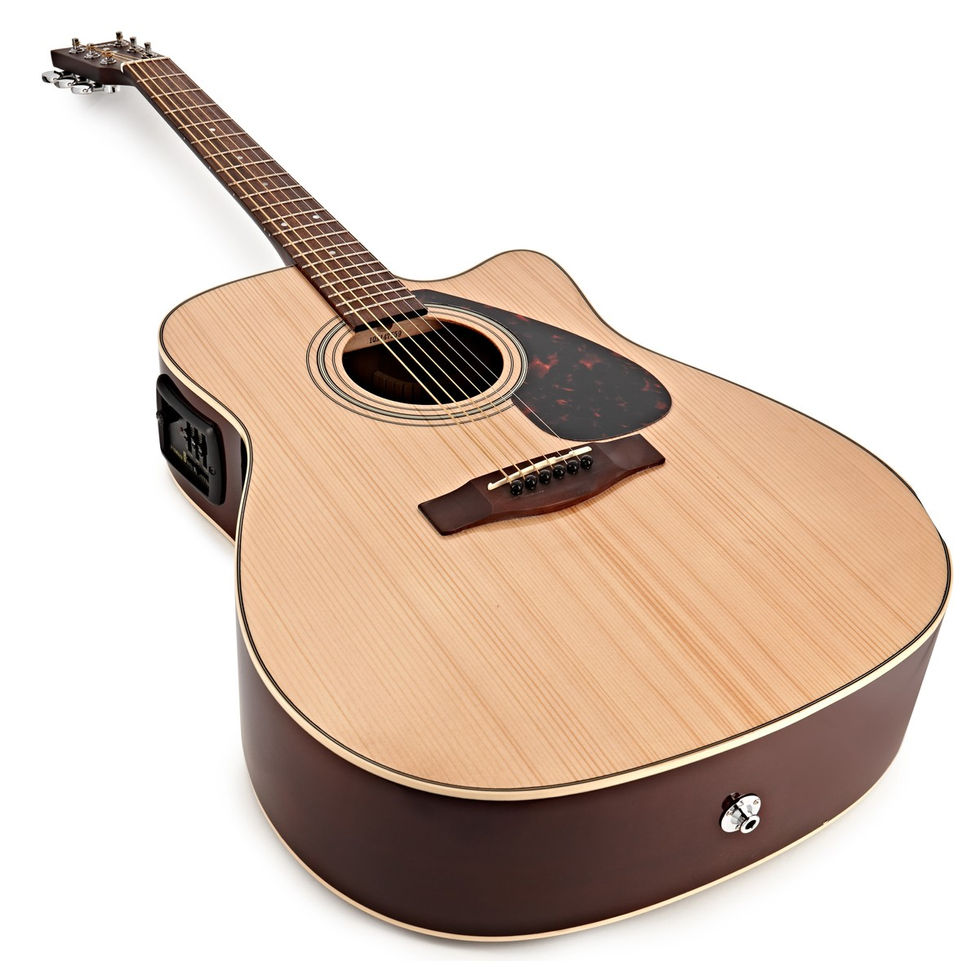 Image of Yamaha FX370C Electro-Acoustic Guitar - Natural front top angled view