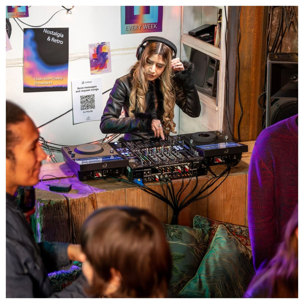 Image of female DJ using a AlphaTheta CDJ-1500X DJ Multi Player at a party