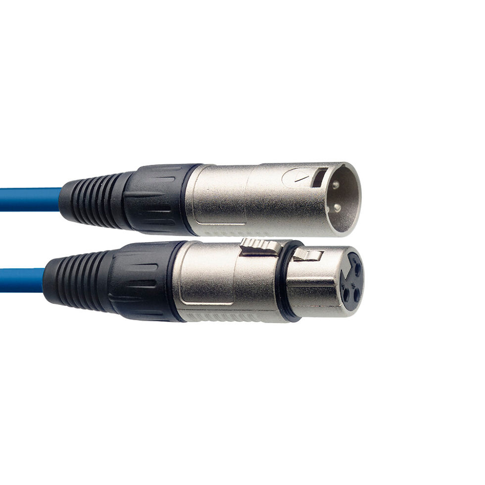Image of Stagg SMC3 CBL XLR Microphone Cable - 3m - Blue side view of ends