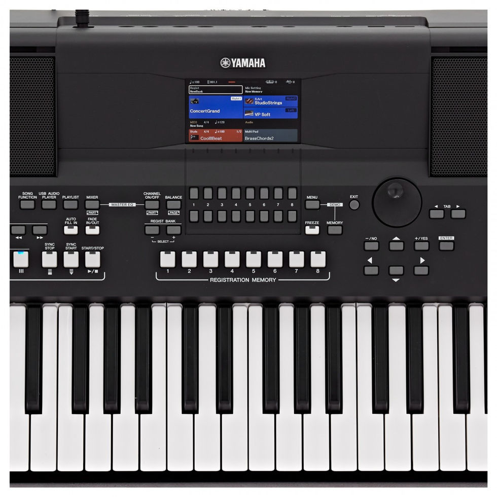 Image of Yamaha PSR SX600 Digital Arranger Keyboard top middle detail view