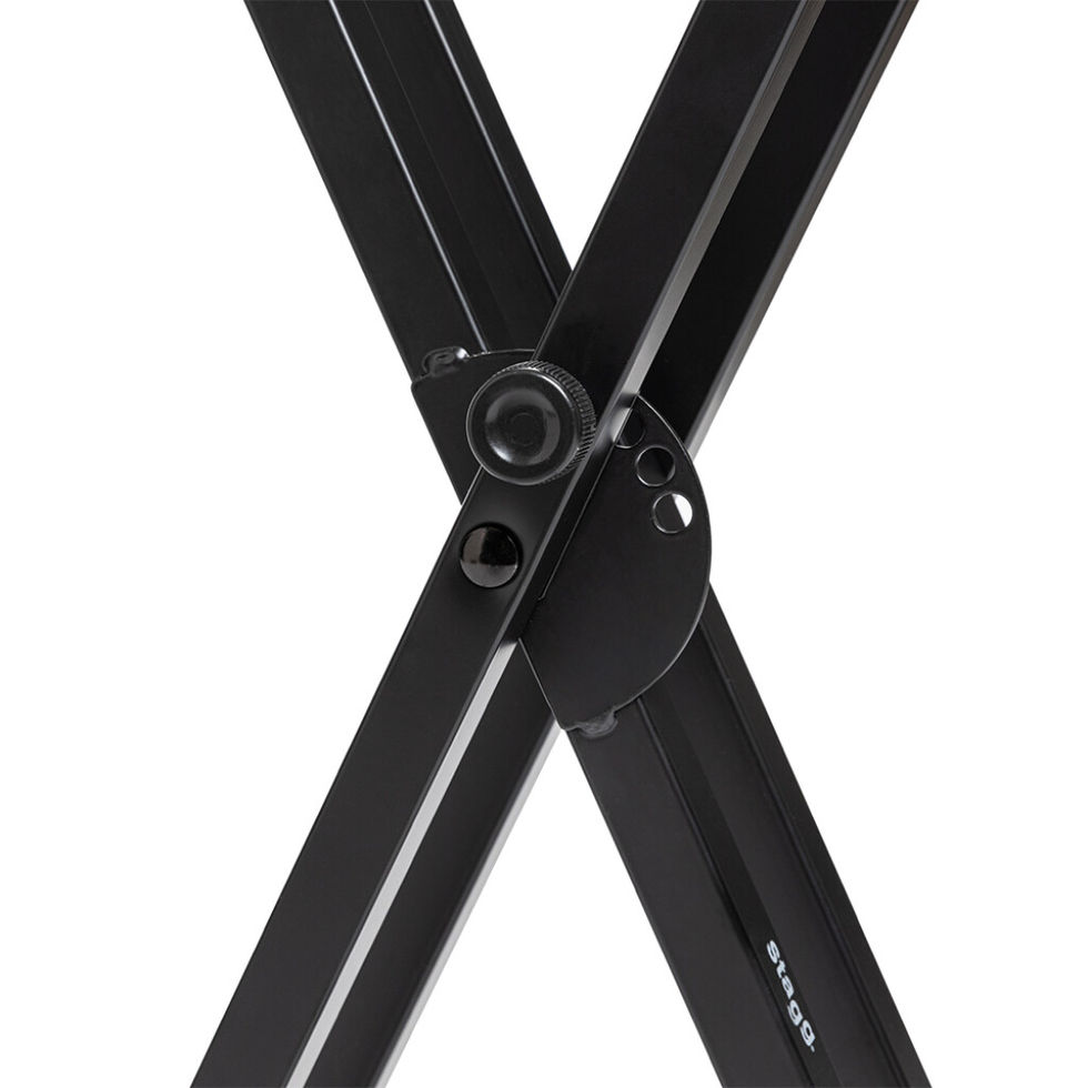 Image of Stagg KXSQ5 Double Braced Keyboard Stand front view of cross join