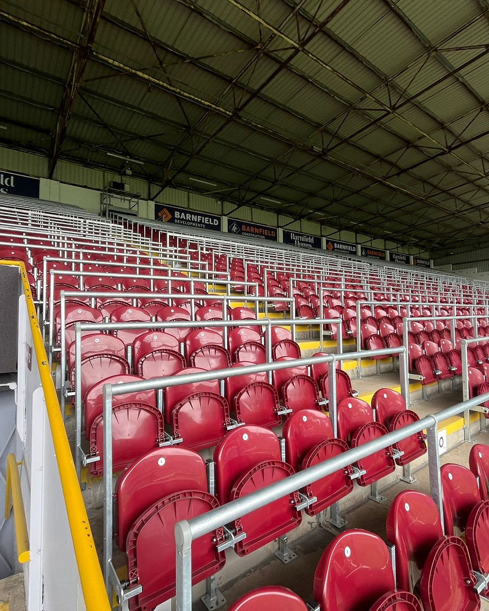 View of claret Safe Standing seats section