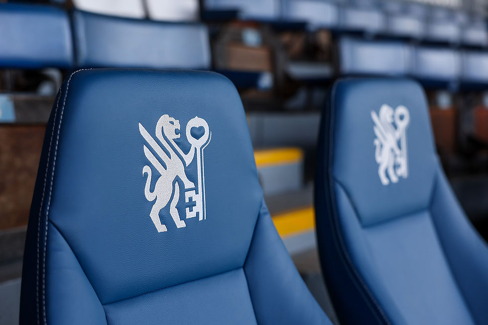 Embroidered Peterborough FC club crest on a Link Performance players' seat
