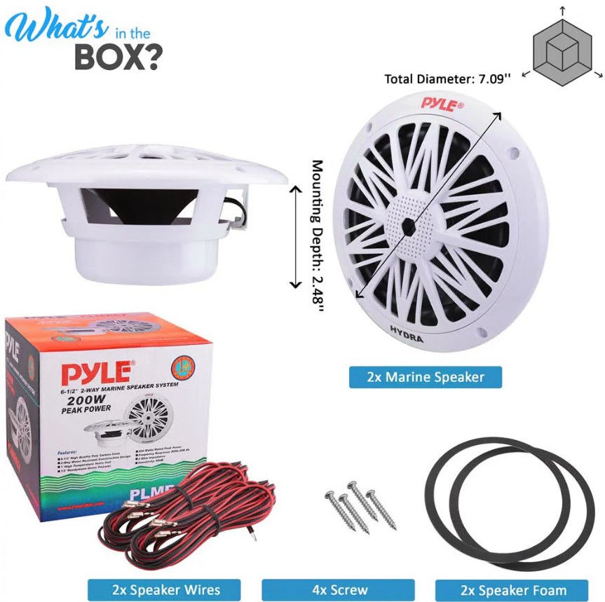Thumbnail: Pyle 6.5 Inch Marine Component Speakers