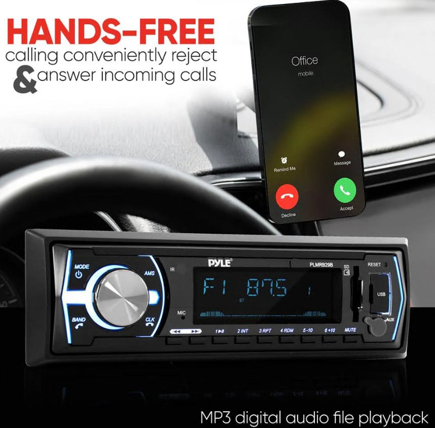 Thumbnail: Pyle Marine Bluetooth Mp3 Radio Receiver